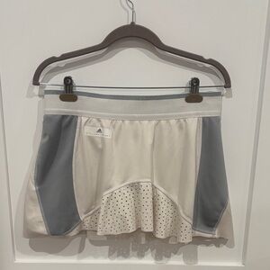 Adidas Stella McCartney white and Gray & bright yellow skirt w Polka Dots holes